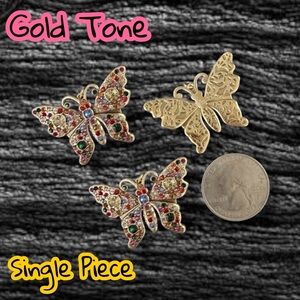 Single Piece GG Rare Colorful Butterfly Rhinestone Zipper Pull Charm